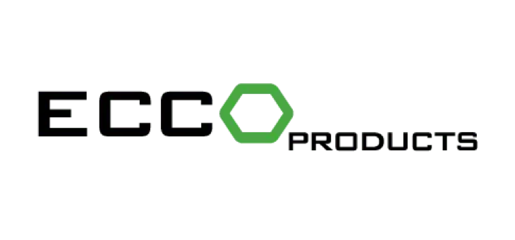 ECO Products logo - grønt sekskantet ikon med sort tekst ECO Products logo med grønt sekskantet ikon og sort tekst