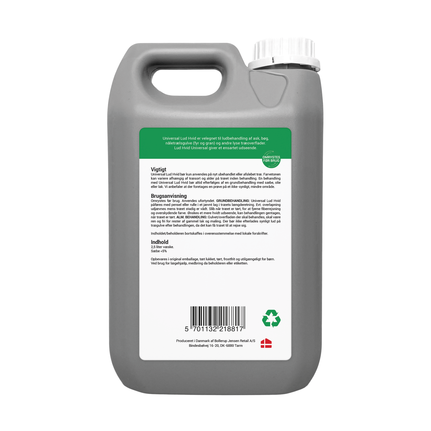 Flugger Universal Lud Hvid 2,5 L dunk Grå 2,5 L dunk med Flugger Universal Lud Hvid
