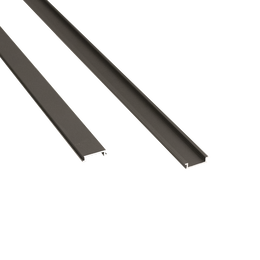 Alu profilskinner til LED belysning, antracit Tre antracitgrå aluminiumsprofiler til LED strips