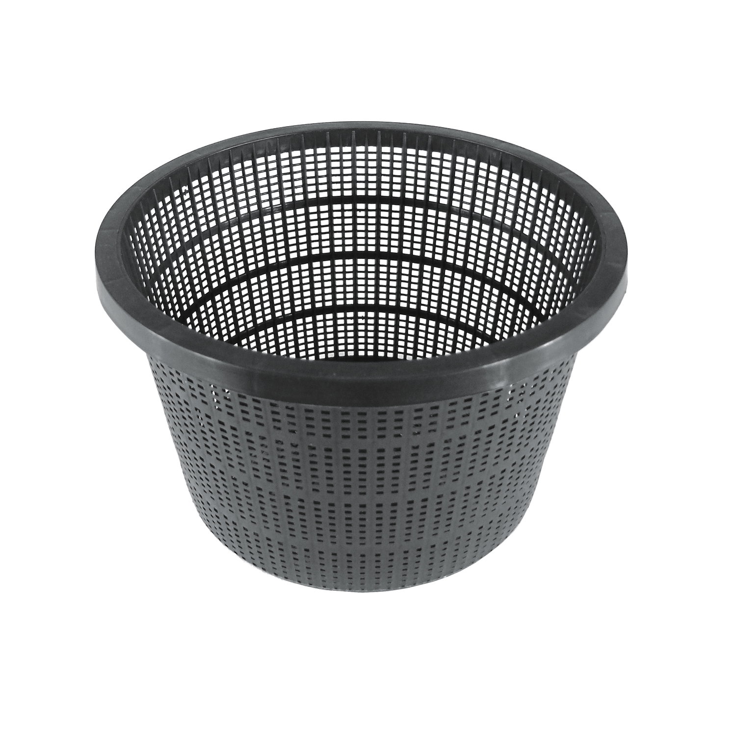 Rund sort plastnetkurv til vandplanter