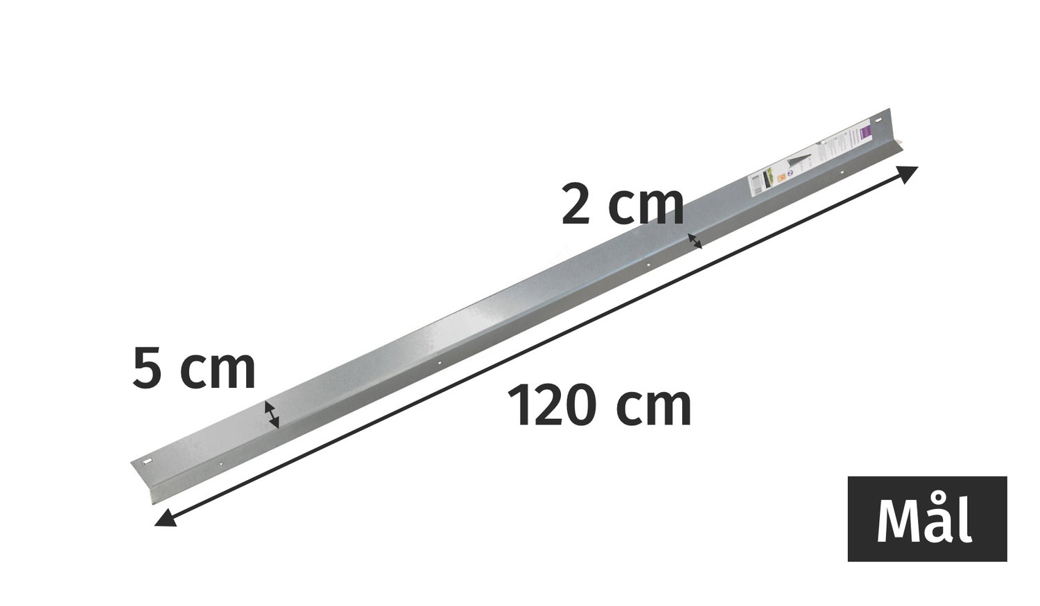 Galvaniseret vinkelprofil 120x5x2 cm