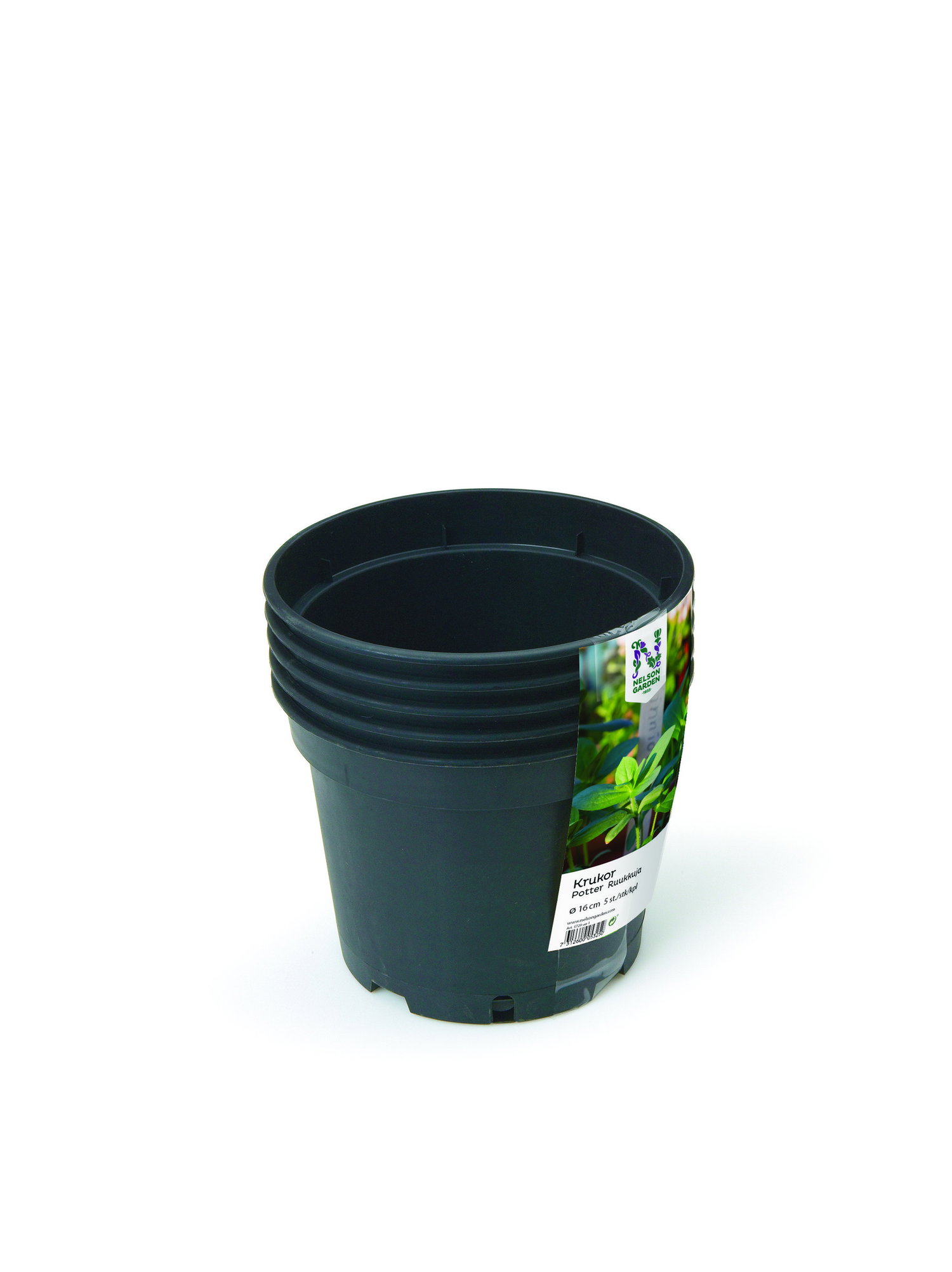 Sort plast plantepotte til blomster og urter