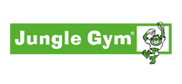 Jungle Gym logo – grønt rektangel med hvid tekst og legende abe Jungle Gym logo på grøn baggrund med hvid tekst og en legende abe i højre side