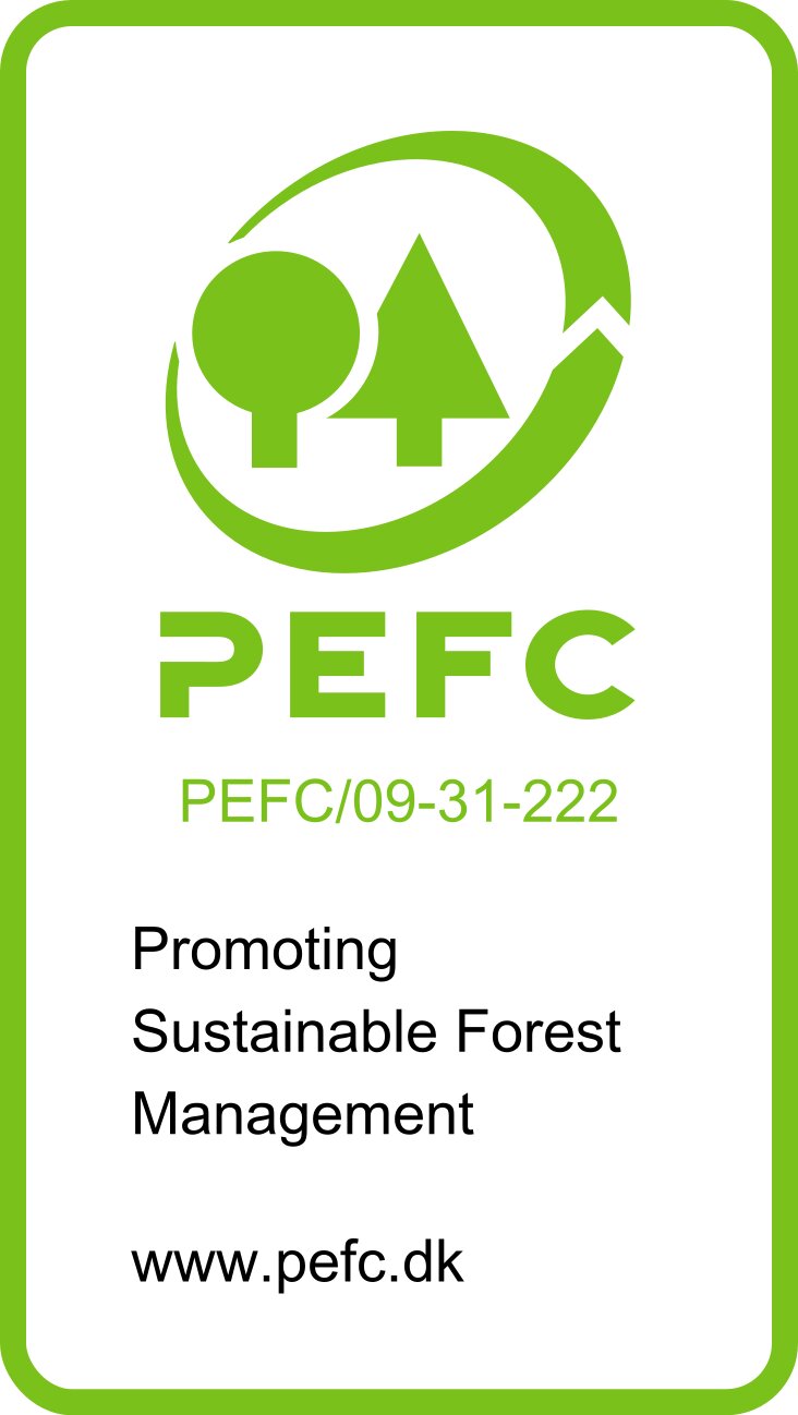 PEFC-logo for bæredygtigt skovbrug