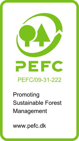 PEFC-logo for bæredygtigt skovbrug