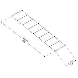 Tegning af skyggesejl til pergola 325x64,5 cm