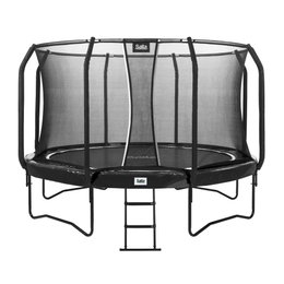 Salta rund trampolin med sikkerhedsnet og stige Sort Salta trampolin med net og stige til haven