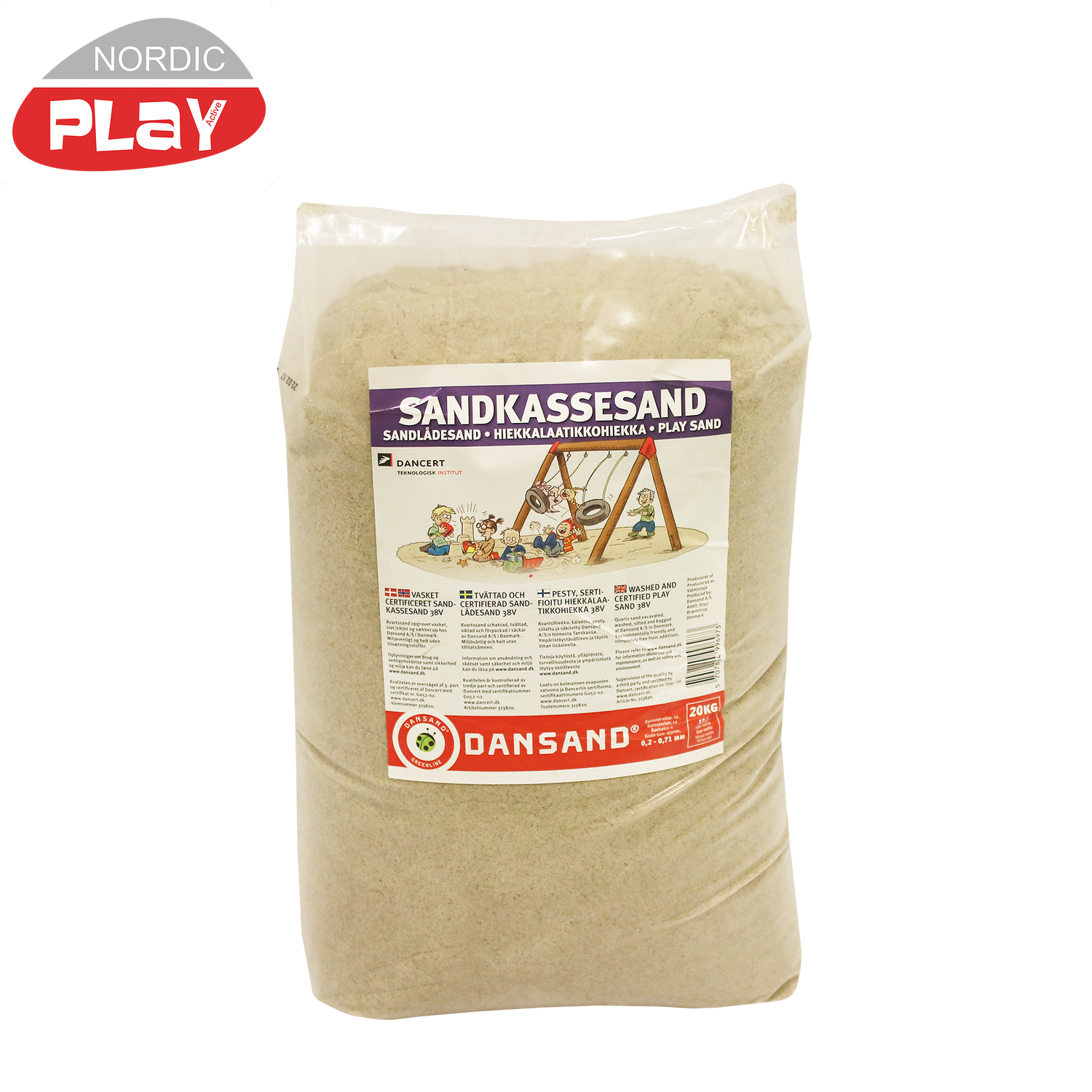 Sæk med Dansand sandkassesand 20 kg