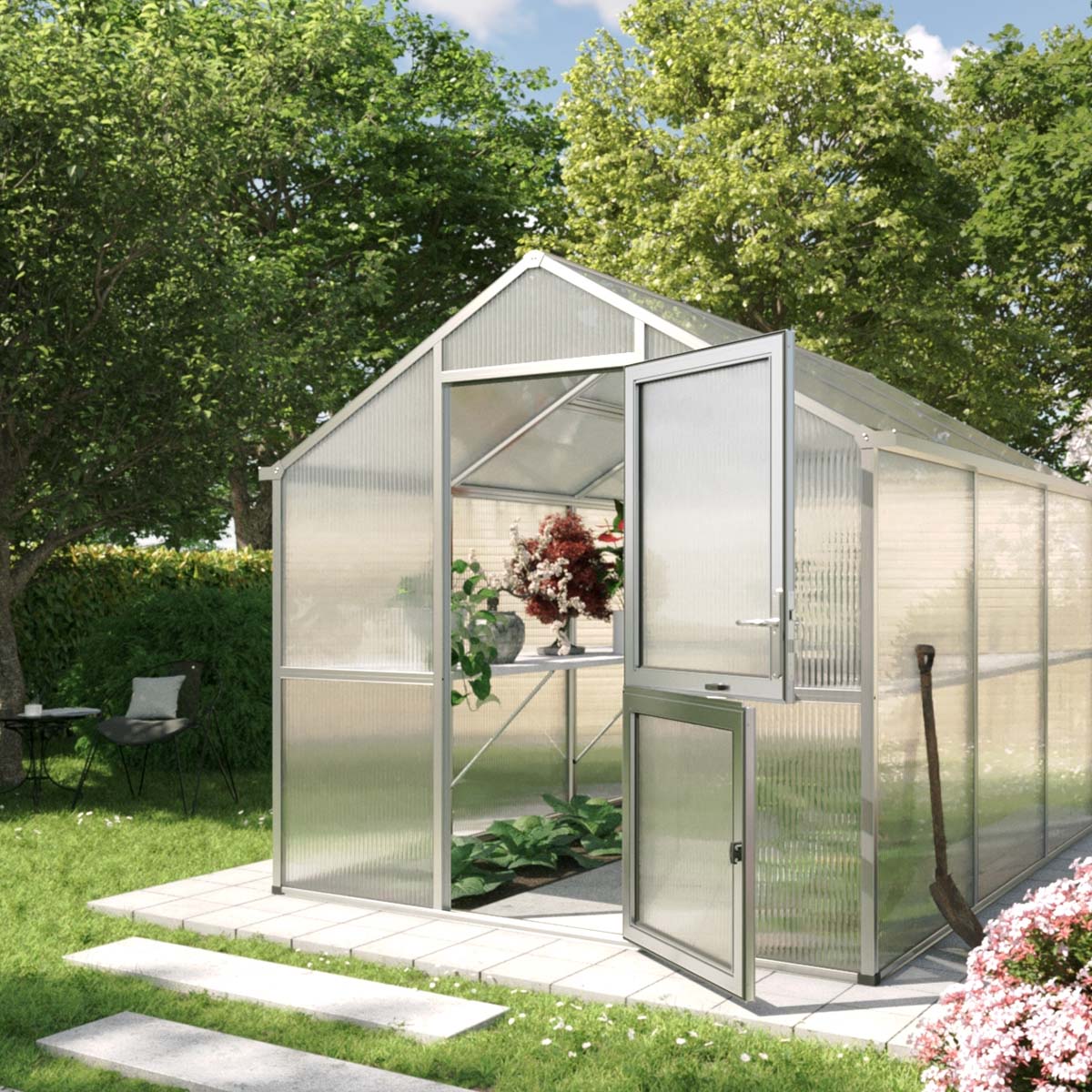 Drivhus - KGT Iris III, blank aluminium - 7,53 m2