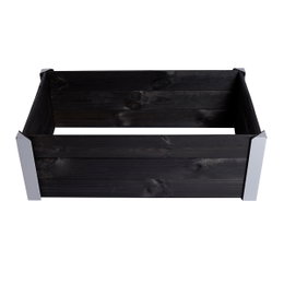 HORTUS kapilærskjuler, grundmalet sort træ med metalhjørner 33 x 93 x 53 cm HORTUS kapilærskjuler i grundmalet sort FSC-træ med metalhjørner, 33 x 93 x 53 cm – plantekasse med kapillær vandingsfunktion til krydderurter, grøntsager og blomster