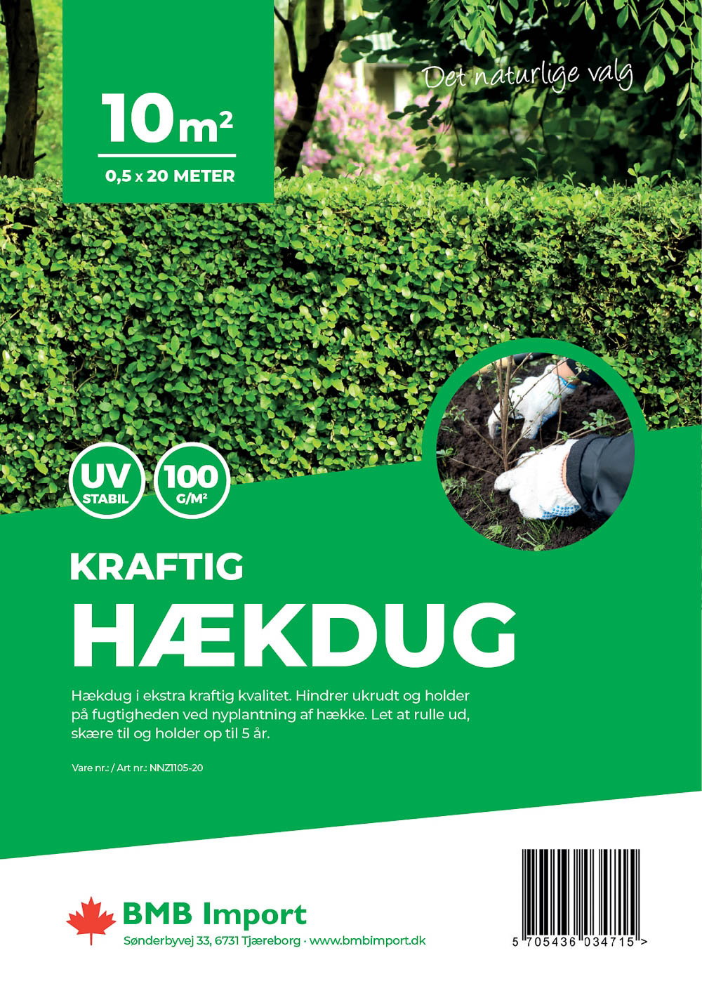 Grøn kraftig hækdug 10 m² til hække