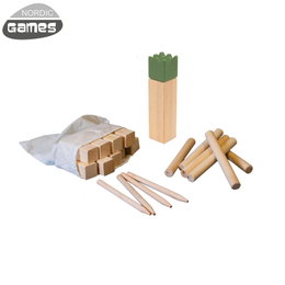 Nordic Games kubb sæt i træ Kubb spil i træ med konge, pinde og taske