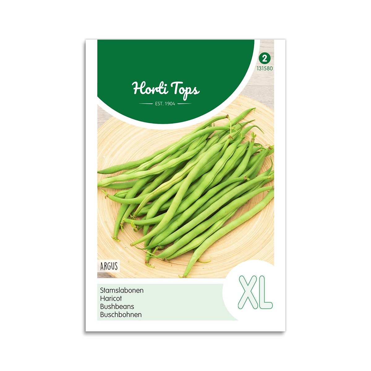 Horti Tops stangbønnefrø Argus XL Pose med Horti Tops Argus stangbønnefrø XL