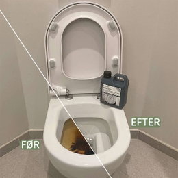 Toiletrens før og efter rengøring Toilet før og efter brug af effektiv toiletrens