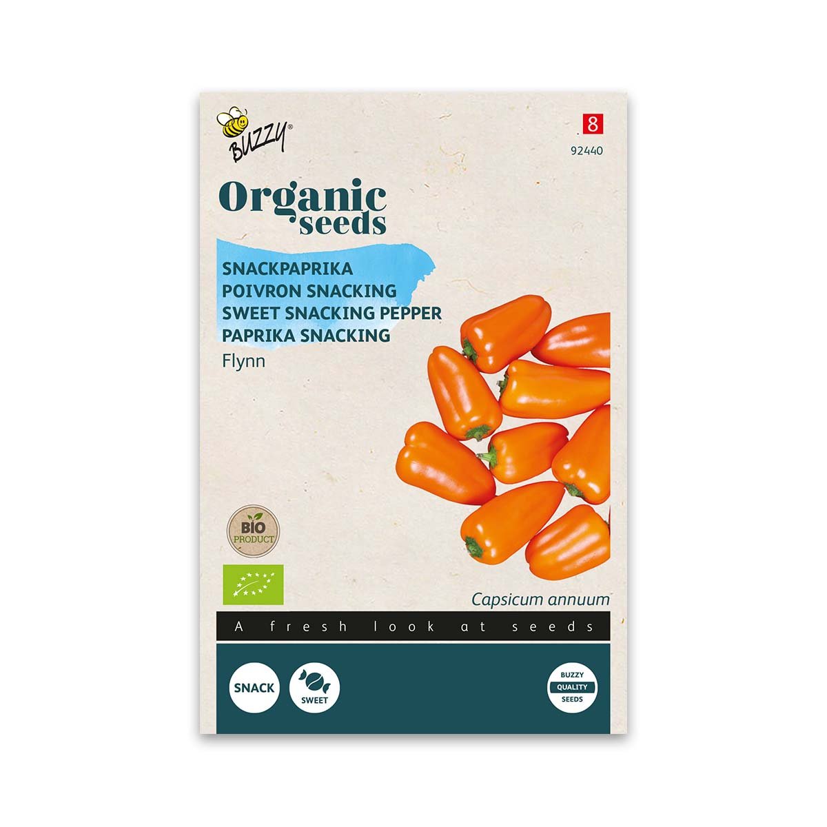 Buzzy økologiske frø til orange snackpeber Flynn