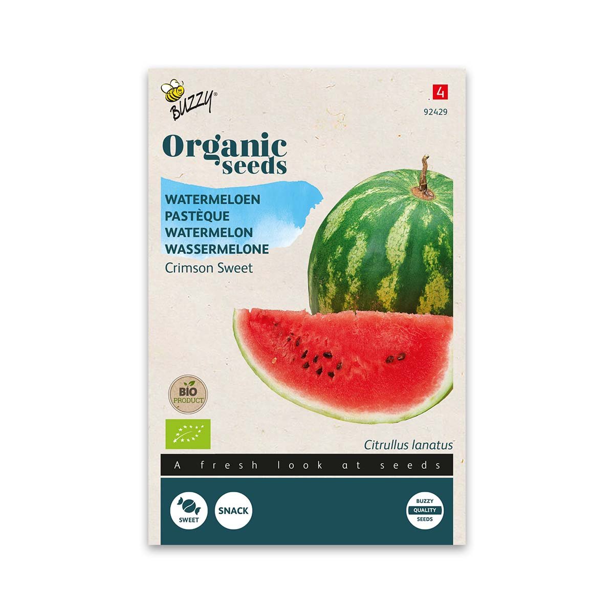 Frø til økologisk vandmelon Crimson Sweet