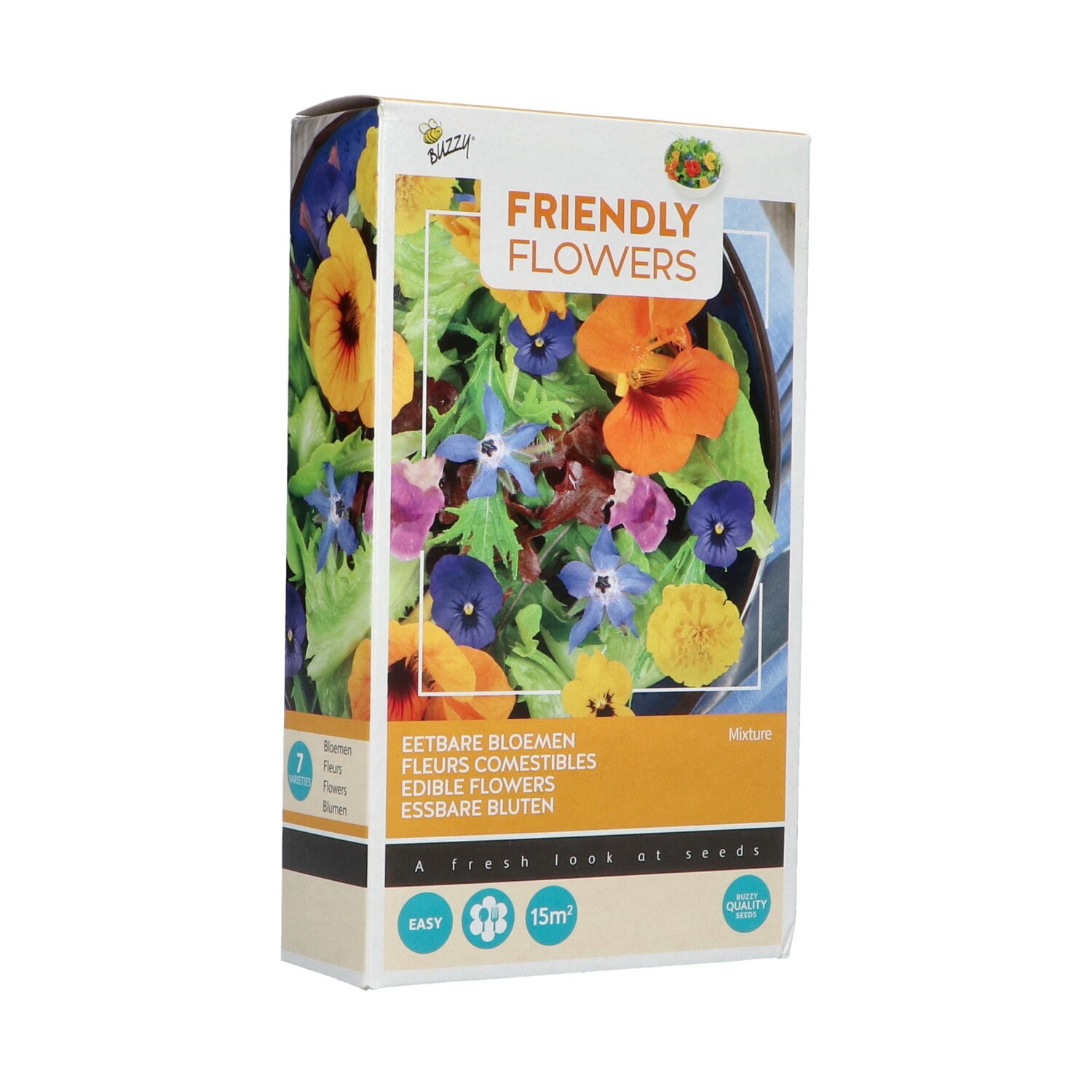 Pakke med Buzzy Friendly Flowers spiselige blomsterfrø