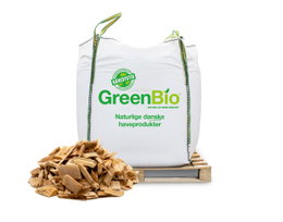 GreenBio træflis i bigbag på palle Stor GreenBio bigbag med træflis på palle