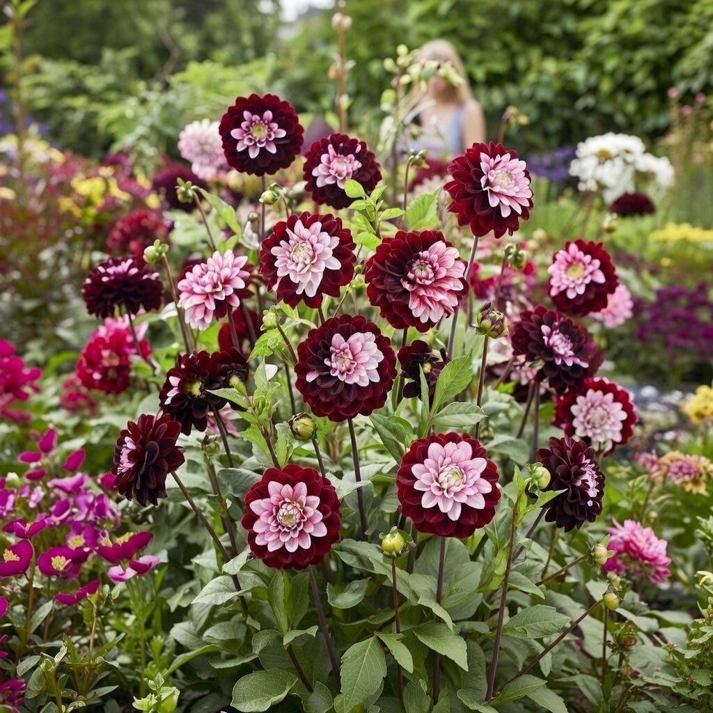 Premium Dahlia 'Daria in Love' - 2 løg | Florex – dyb lilla med pink, store snitblomster Premium Dahlia 'Daria in Love' (Florex) – tæt buket af store dobbelte blomster i dyb lilla med lyserødt centrum; dekorativ og velegnet som snitblomst. 2 løg, plant efter sidste frost og grav op før vinter.