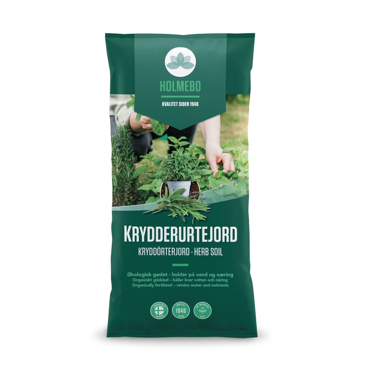 Sæk Holmebo økologisk krydderurtejord til urter