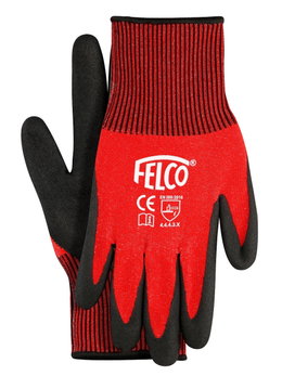 Røde og sorte FELCO arbejds- og beskyttelseshandsker