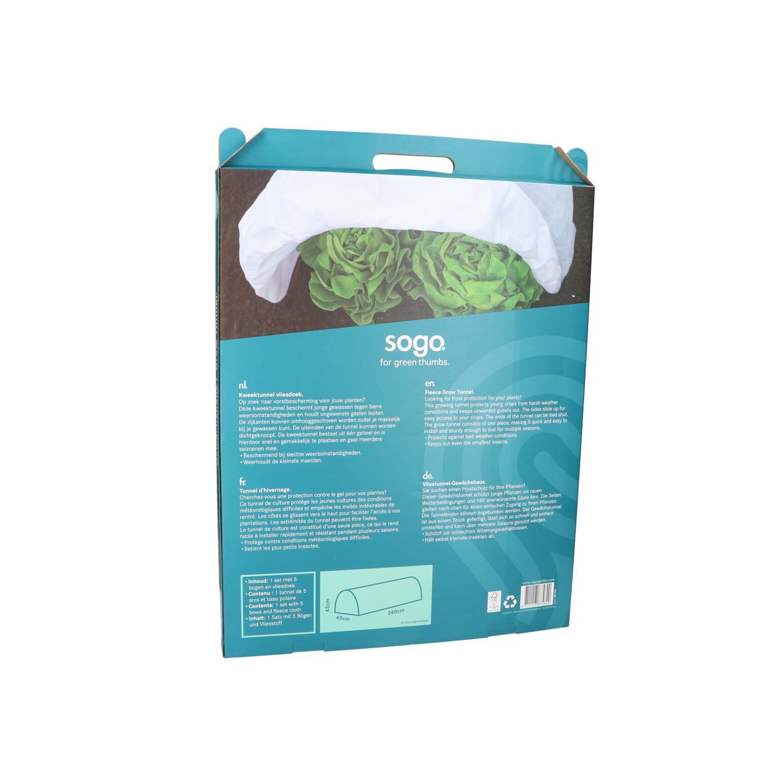 Sogo drivtunel med fleece til beskyttelse af planter