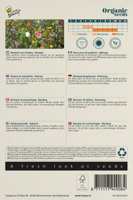 Økologiske blomsterfrø til sommerfugle, blanding Buzzy økologisk frøblanding af blomster for sommerfugle