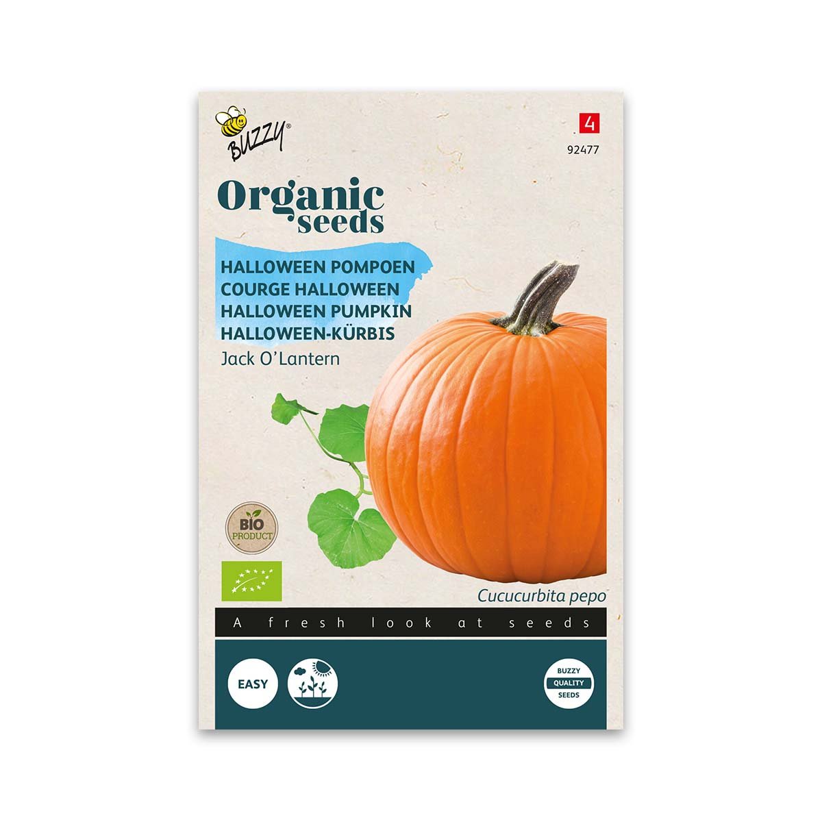 Frøpose med økologiske Halloween-græskar Jack O’Lantern