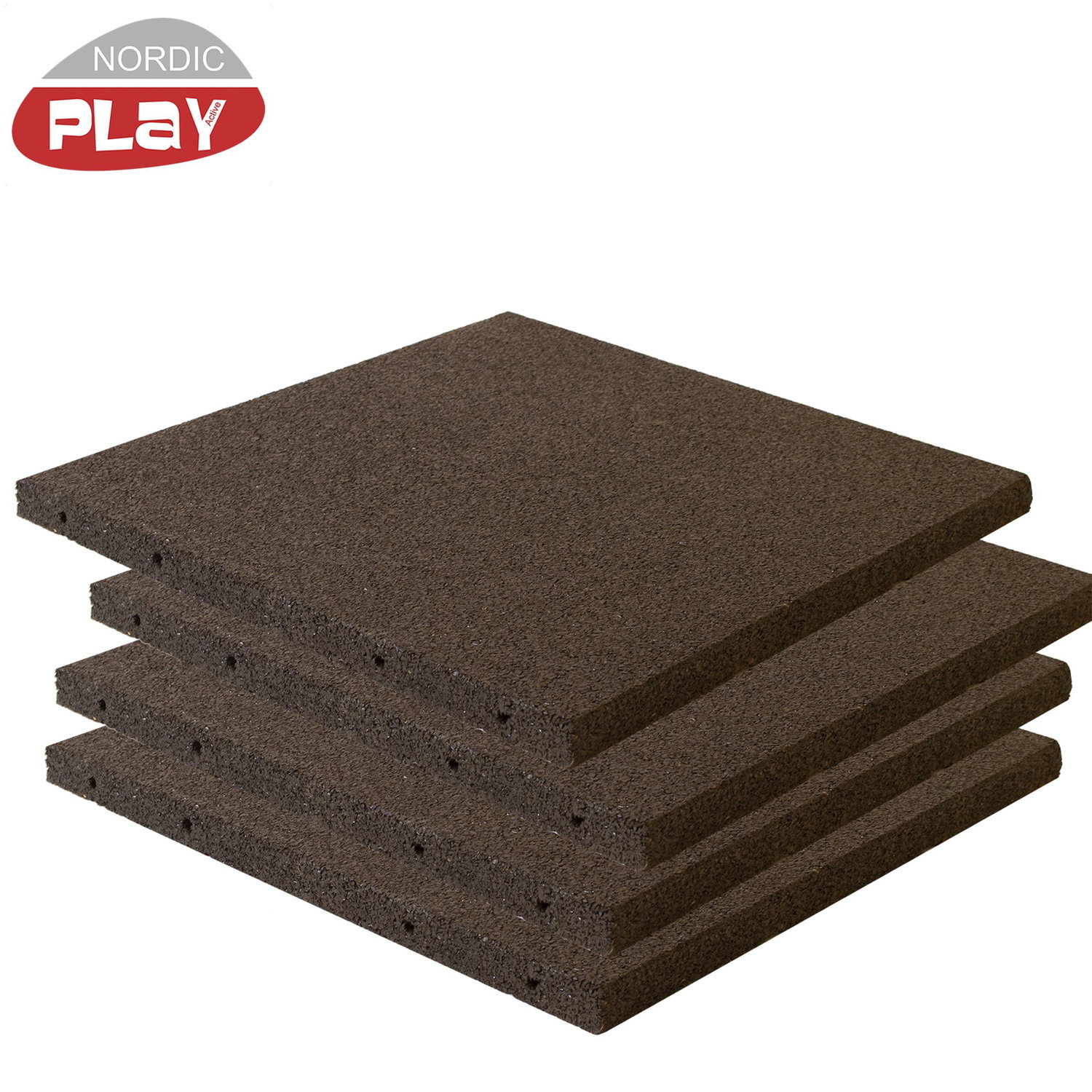 Nordic Play faldunderlag gummifliser brun Brune Nordic Play gummifliser som faldunderlag
