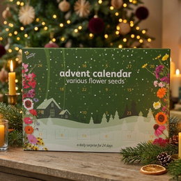 Julekalender med blomsterfrø Julekalender med blomsterfrø