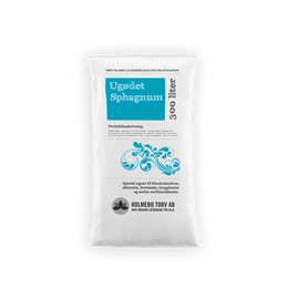 Pose med Fin sphagnum 0-25 mm, 300 ltr. fra Holmebo Tørv – lys, ugødet svensk sphagnum til bevarelse af fugt, forbedring af lerjord og fremme af plantens roddannelse
