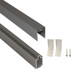 Monteringssæt til aluminiumsprofil, grå Grå aluminiumsprofil med beslag og skruer