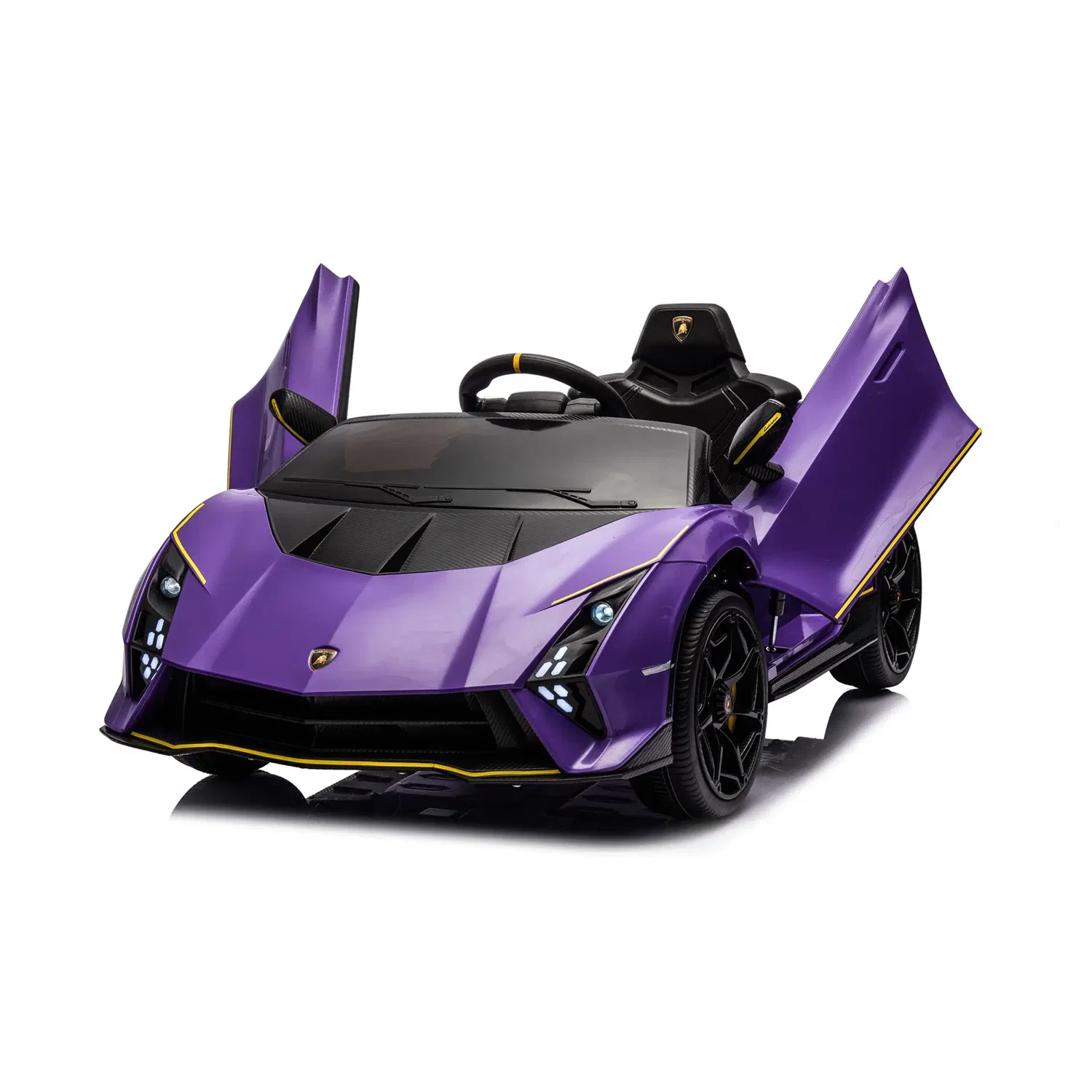 Lamborghini Autentica elbil til børn - lilla, 4 x 10,8V motor, EVA hjul | NORDIC PLAY Lilla Lamborghini Autentica elbil fra NORDIC PLAY med oppklappende døre, sportsligt design, LED-forlygter, 4 x 10,8V motorer, EVA-hjul, Bluetooth og fjernbetjening – licenseret børne-elbil til ca. 3-8 år.
