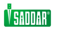 SADDAR-logo i grønt med hvide bogstaver og knivformet grafik til venstre