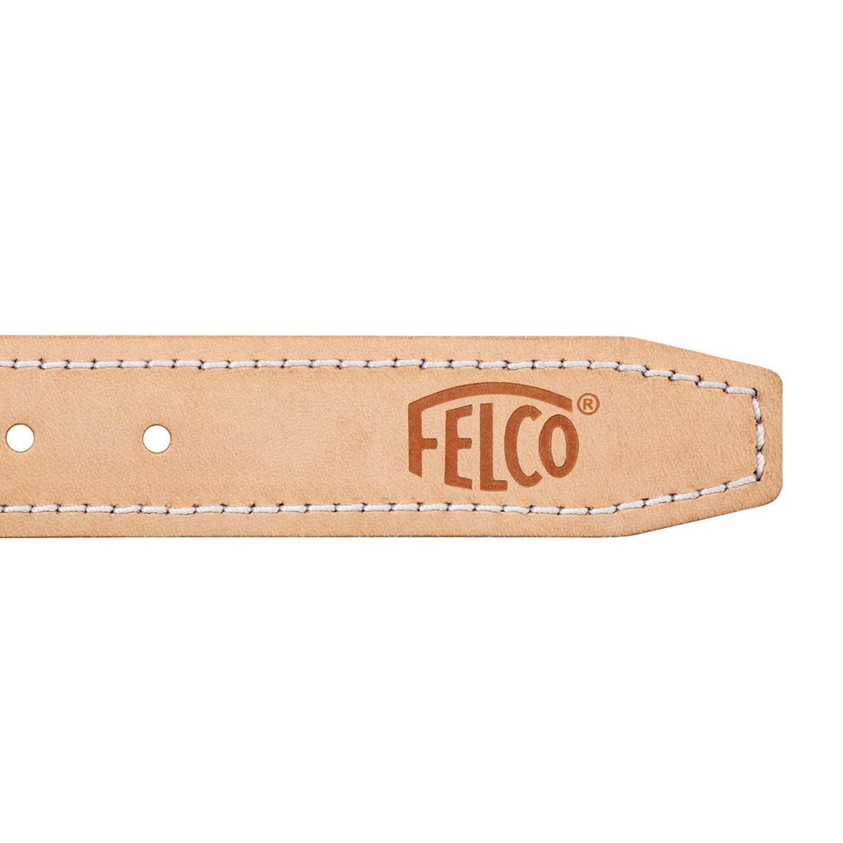 FELCO naturfarvet læderrem med syninger