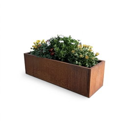 Plantekasse i cortenstål - 120 x 40 x 40 cm