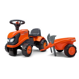 Kubota legetøjstraktor med anhænger Orange Kubota pedaltraktor til børn med anhænger