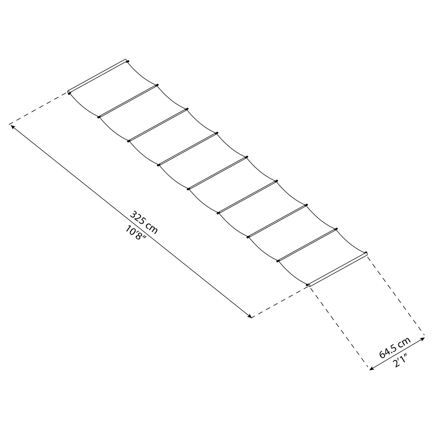 Reservetag til pergola 325x64,5 cm Teknisk tegning af reservetag til pergola 325x64,5 cm