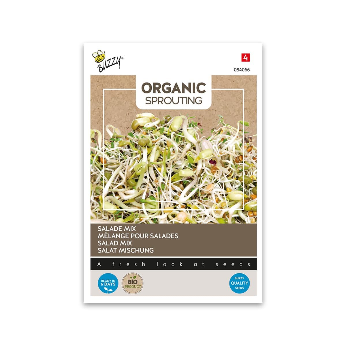 Frøpose med økologiske spirer salatmix fra Buzzy