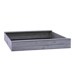 Sandkasse slim 120 x 120 cm grå, grundmalet – NORDIC PLAY Active Sandkasse slim 120 x 120 cm i grå, grundmalet fyrretræ (PEFC) fra NORDIC PLAY Active - pladsbesparende kvadratisk sandkasse til haven