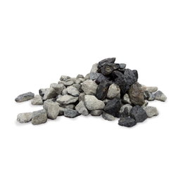 Granitskærver grå og sorte til have og indkørsel Bunke grå og sorte granitskærver på hvid baggrund