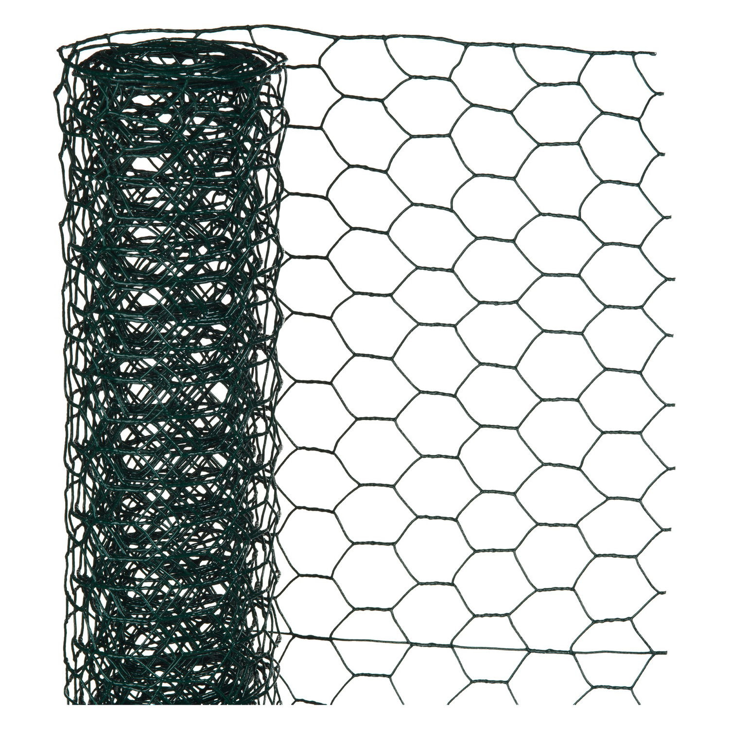 Nature galvaniseret hønsenet med grøn PVC-belagning, 13 mm maskestørrelse, 50 cm x 3 m. Sekskantet hønsenet til afskærmning, plantebeskyttelse og let indhegning i haven, beskyttelse mod slid og vejrpåvirkning.