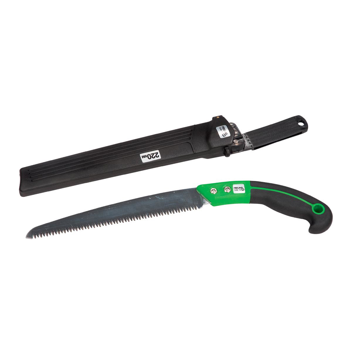 Freund Victoria grensav med 39 cm klinge, ergonomisk greb og robust hylster – effektiv til beskæring af frisk og tørt træ, hurtig og ren skæring