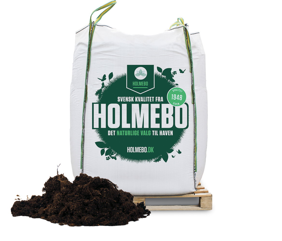 Holmebo kompost i bigbag til haven Stor Holmebo bigbag med kompost på palle