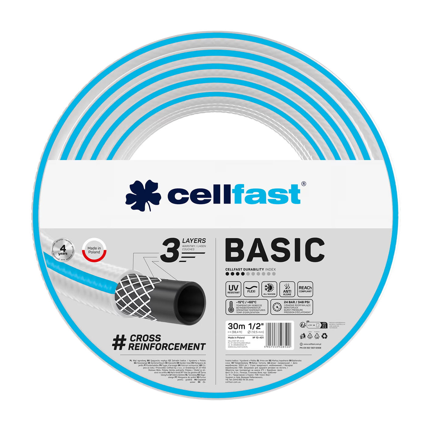 Cellfast BASIC 3-lags Haveslange 1/2″ Cellfast BASIC 3-lags Haveslange 1/2″