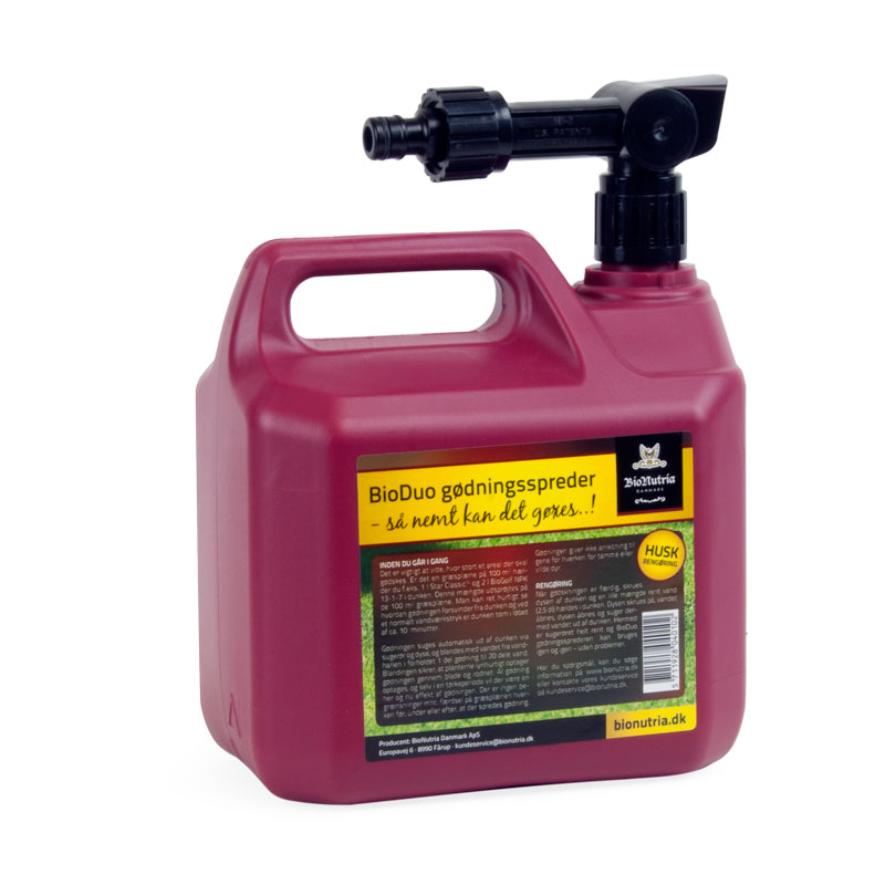 Rød BioDuo gødningsspreder 4 liter med dyse