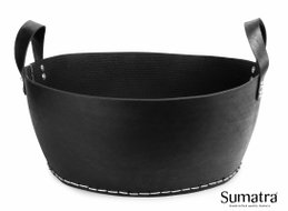 Sort oval Sumatra gummikurv med håndtag