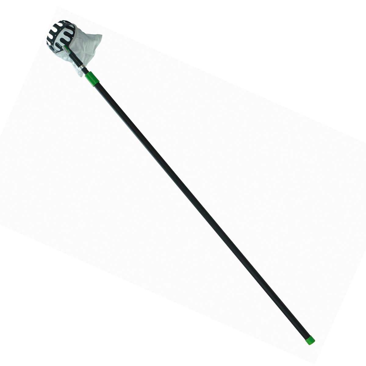 Freund Frugtplukker 140 cm – teleskopstang med opsamlingstragt og pose | Freund Victoria Freund frugtplukker 140 cm med sort trinløst justerbar teleskopstang, grønt låsegreb og robust plastopsamlingstragt med pose – letvægts, pulverlakeret frugtplukker fra Freund Victoria