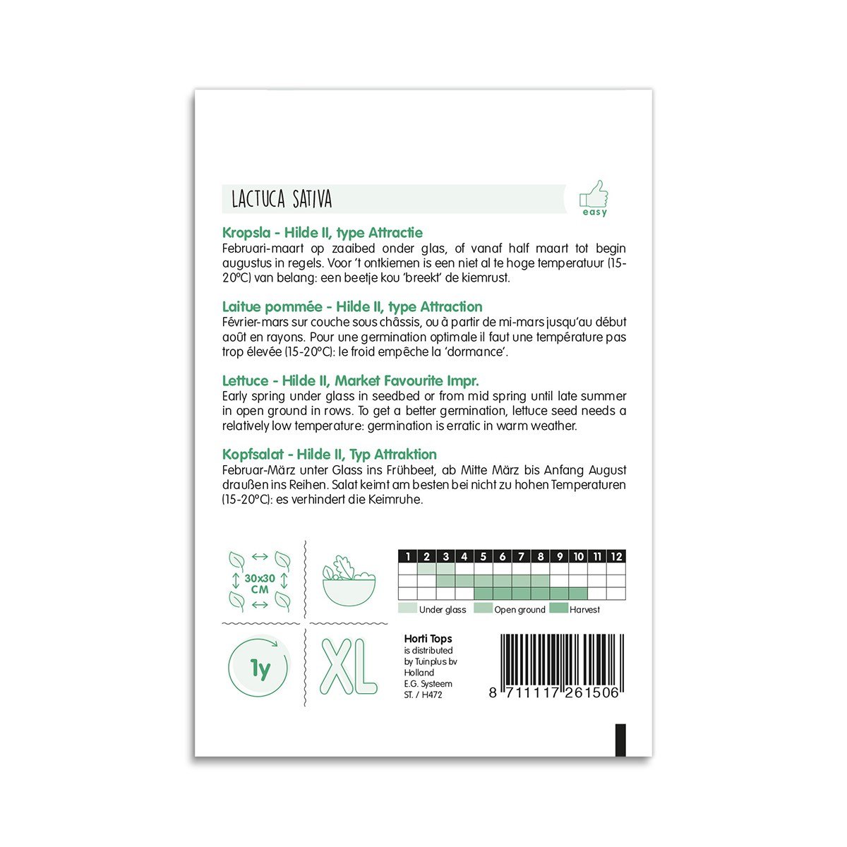 Frøpose til salat Lactuca Sativa Hilde II