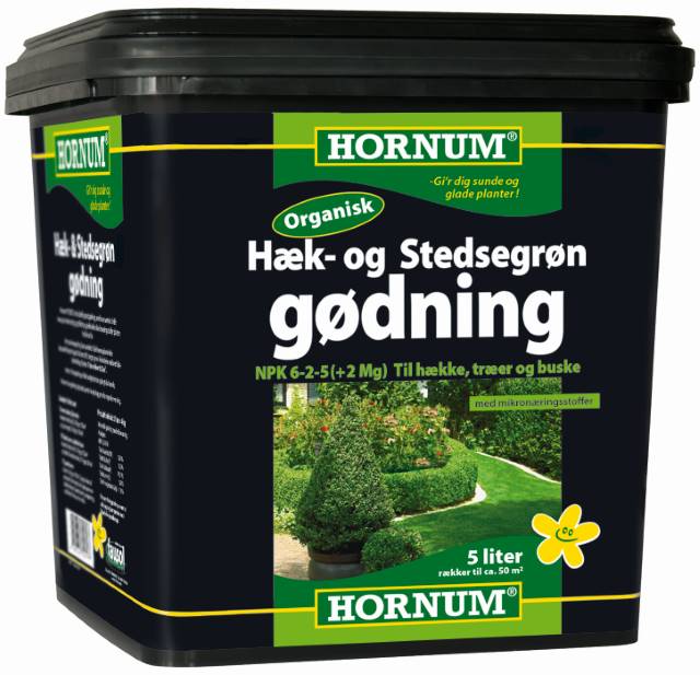 Spand Hornum organisk gødning til hæk og stedsegrøn